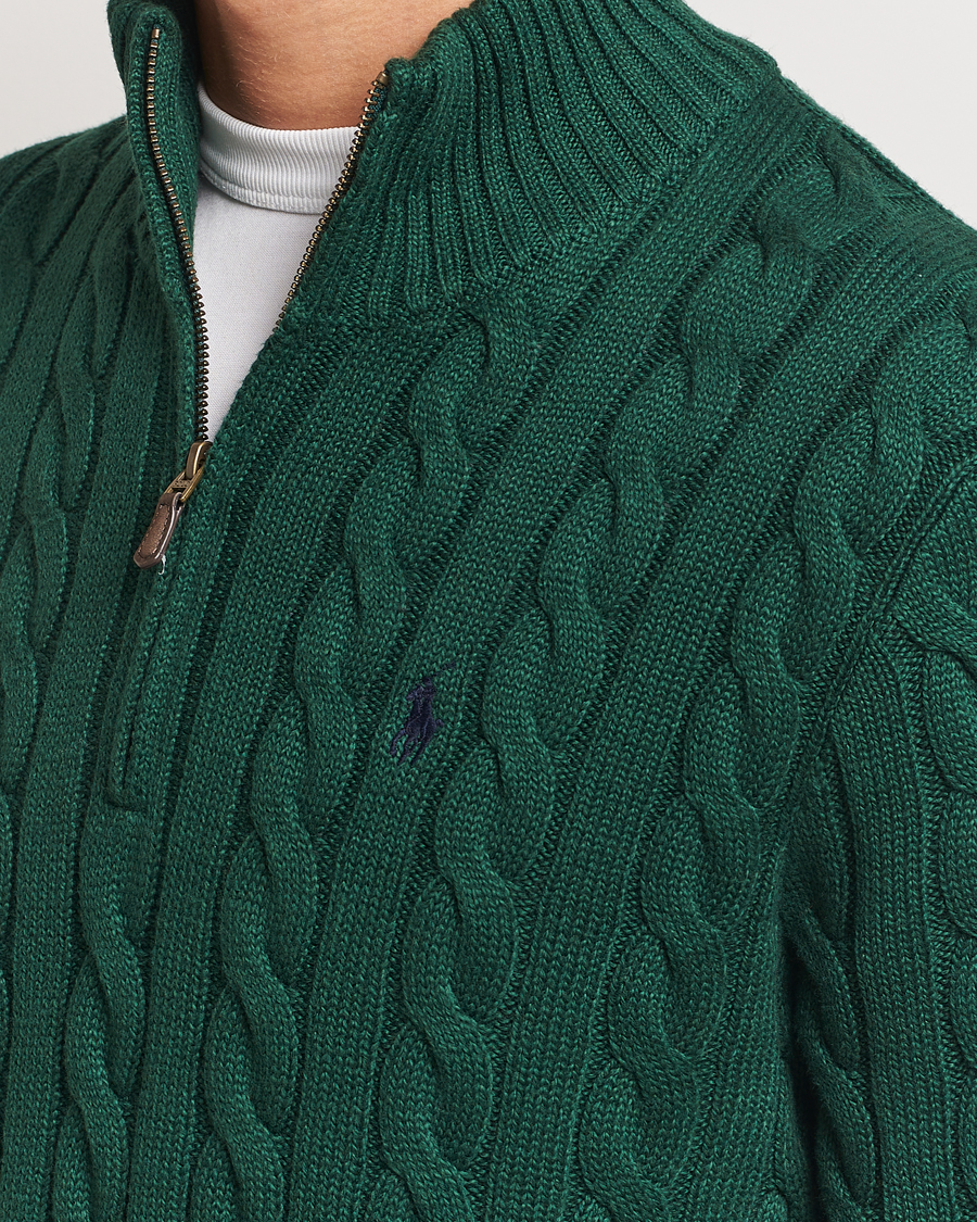 Hombres | Jerséis y prendas de punto | Polo Ralph Lauren | Cotton Cable Half Zip Vintage Pine