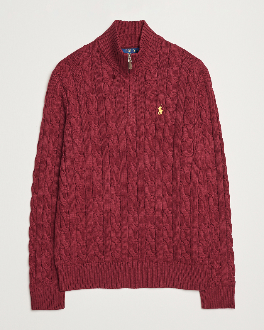 Hombres | Jerséis y prendas de punto | Polo Ralph Lauren | Cotton Cable Half Zip Red Carpet