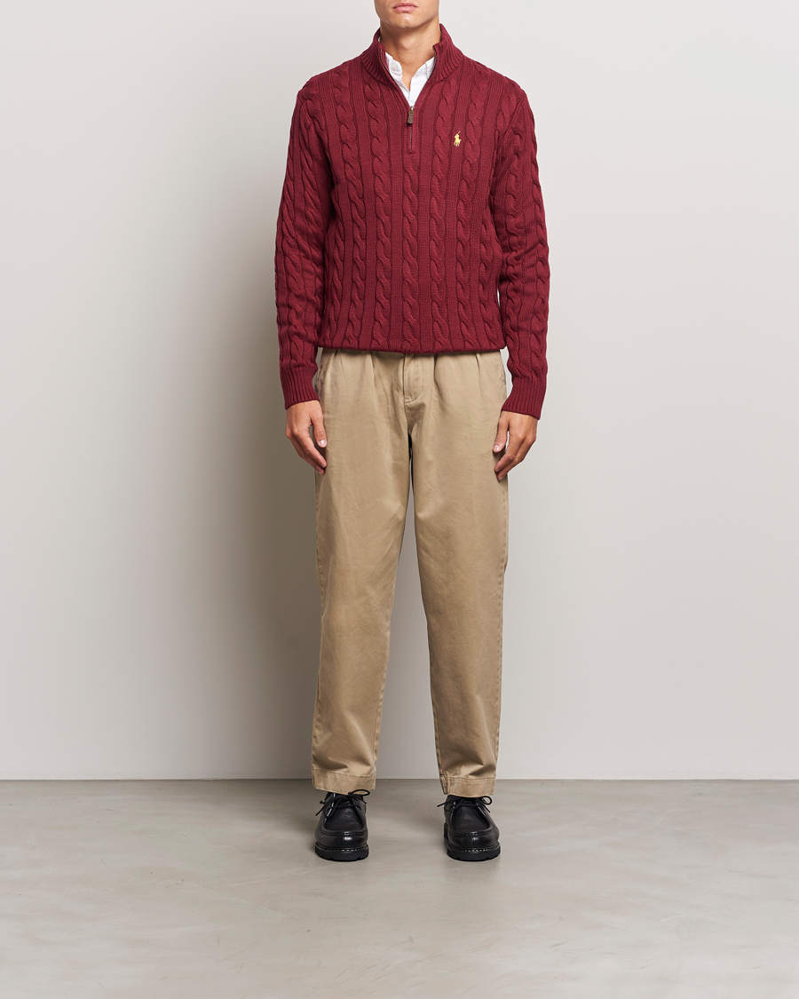 Hombres | Jerséis y prendas de punto | Polo Ralph Lauren | Cotton Cable Half Zip Red Carpet