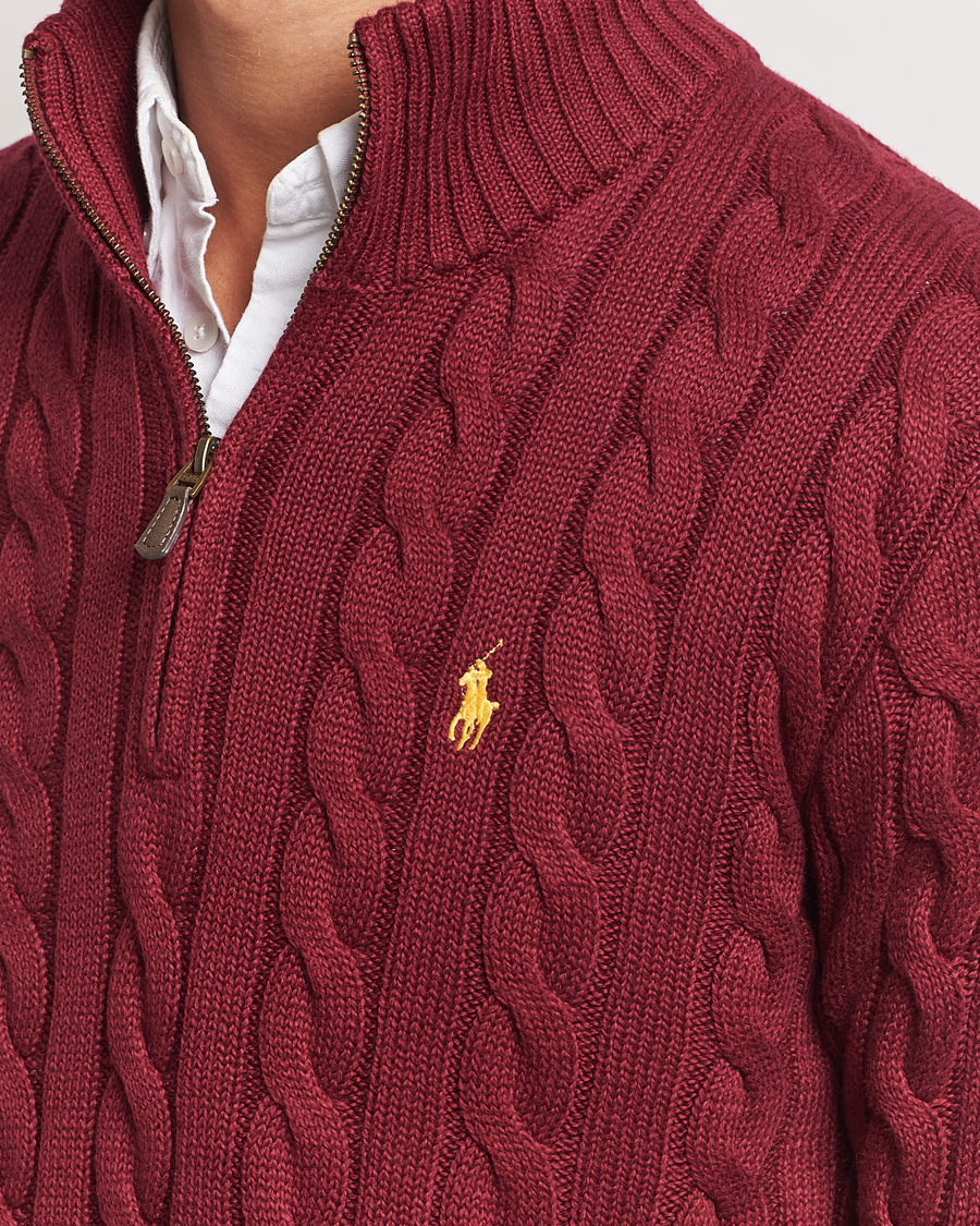 Hombres | Jerséis y prendas de punto | Polo Ralph Lauren | Cotton Cable Half Zip Red Carpet