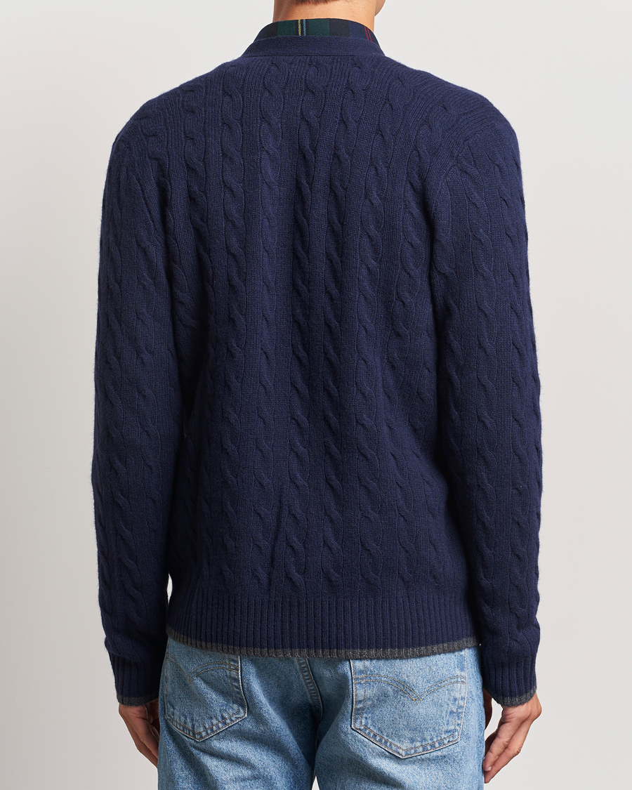 Hombres | Jerséis y prendas de punto | Polo Ralph Lauren | Wool/Cashmere Cable Cardigan Hunter Navy