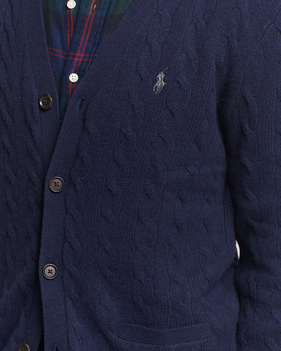 Hombres | Jerséis y prendas de punto | Polo Ralph Lauren | Wool/Cashmere Cable Cardigan Hunter Navy