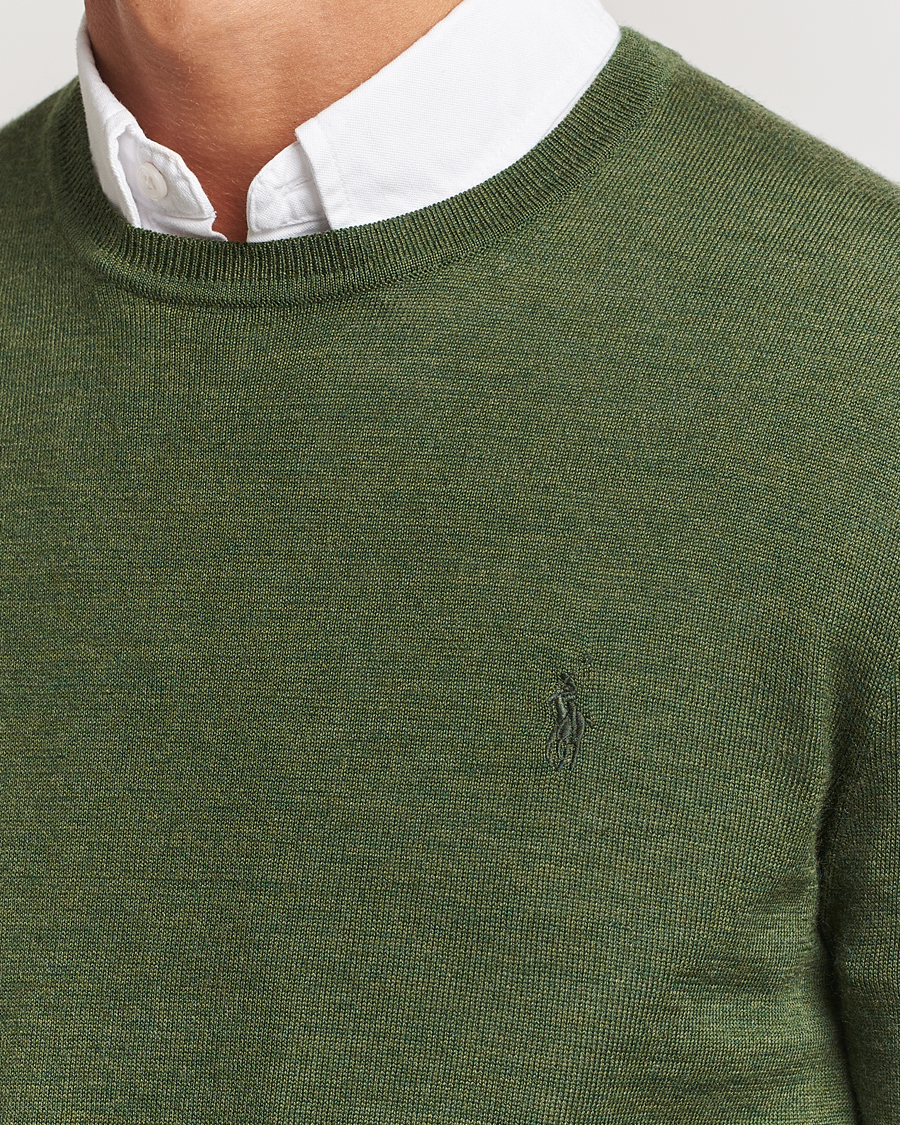 Hombres | Jerséis y prendas de punto | Polo Ralph Lauren | Merino Crew Neck Pullover Classic Olive Heather