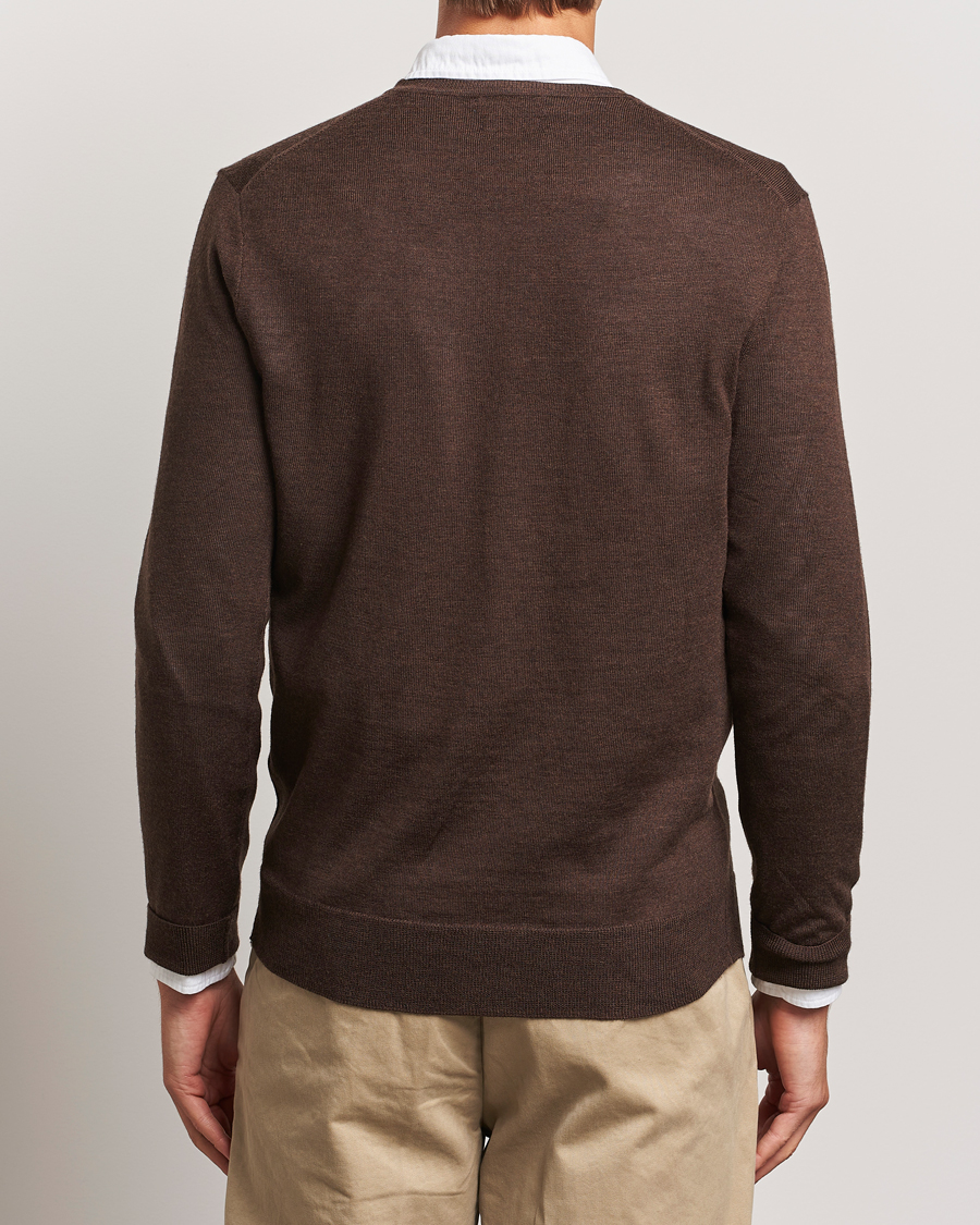 Hombres | Jerséis y prendas de punto | Polo Ralph Lauren | Merino Crew Neck Pullover Cacao Brown Heather