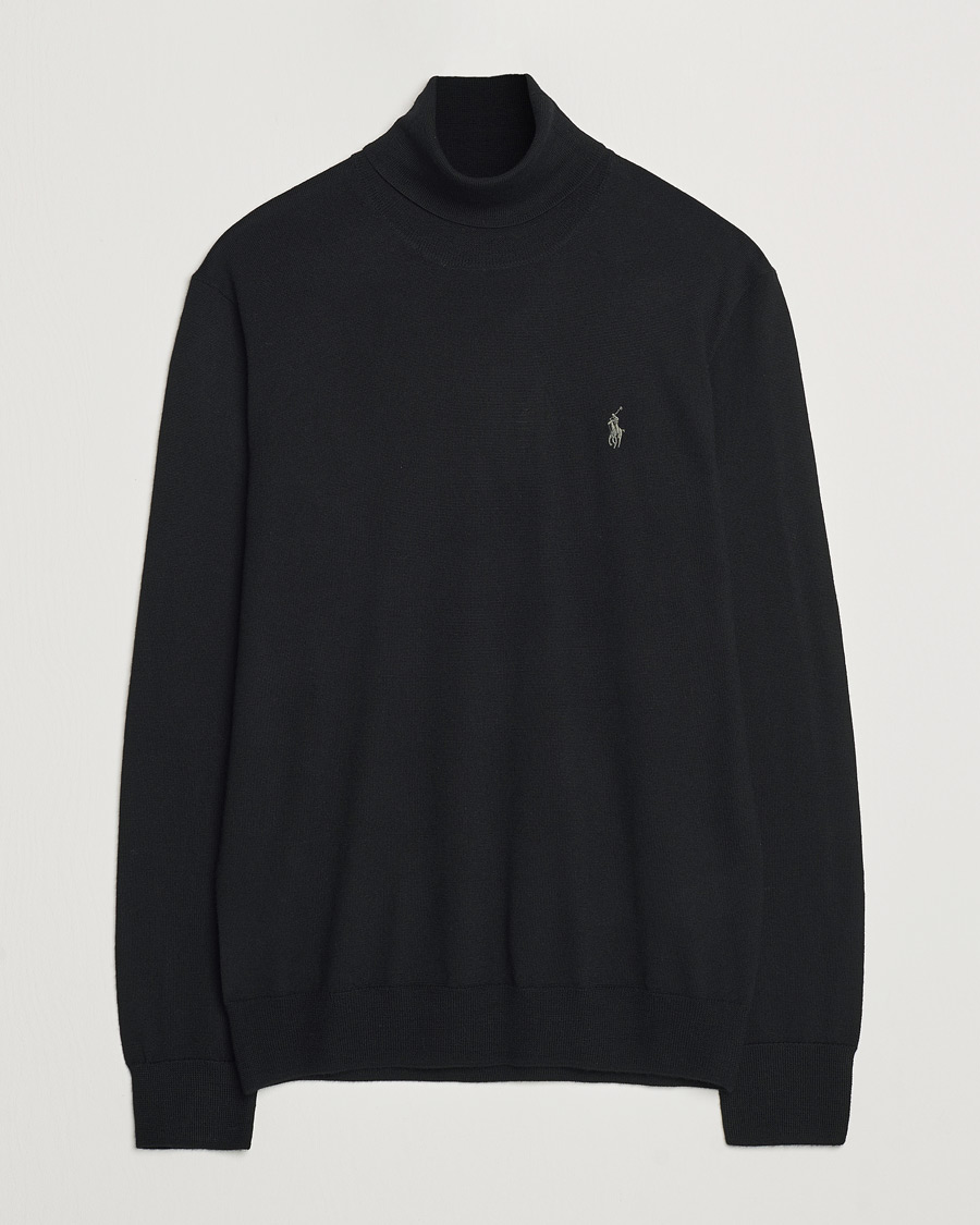 Hombres | Jerséis y prendas de punto | Polo Ralph Lauren | Merino Knitted Rollneck Polo Black