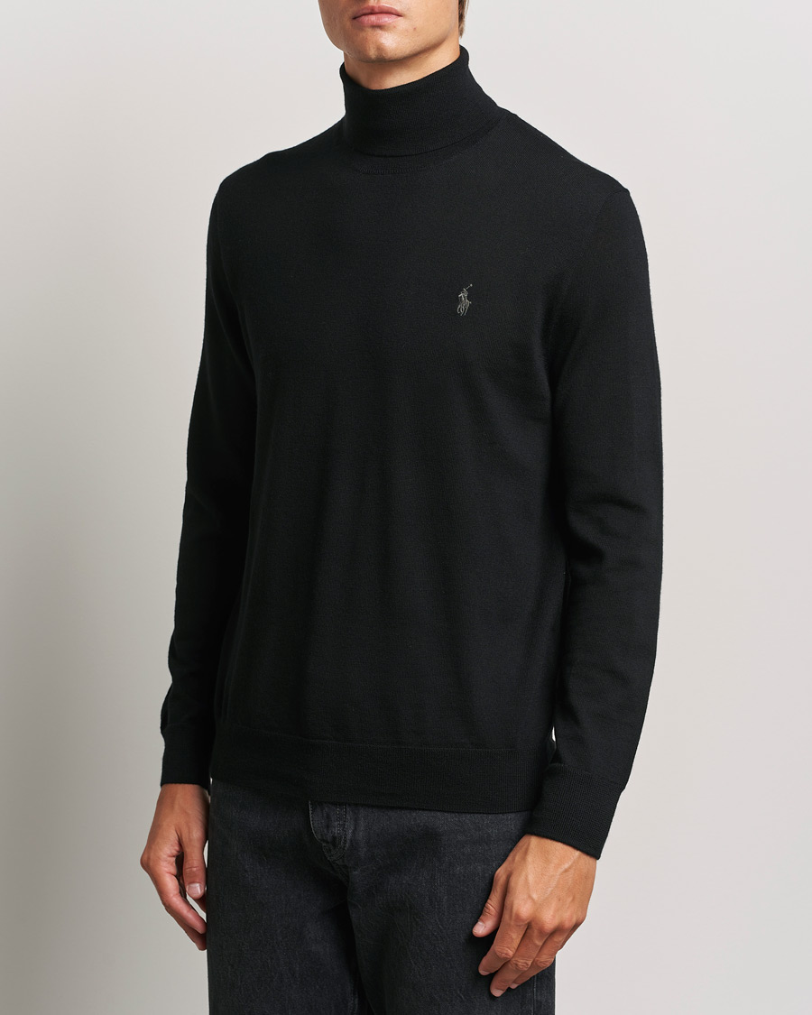 Hombres | Jerséis y prendas de punto | Polo Ralph Lauren | Merino Knitted Rollneck Polo Black