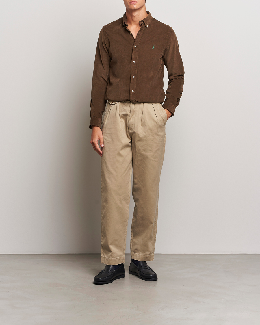 Hombres | Camisas | Polo Ralph Lauren | Slim Fit Corduroy Shirt Chocolate Mousse