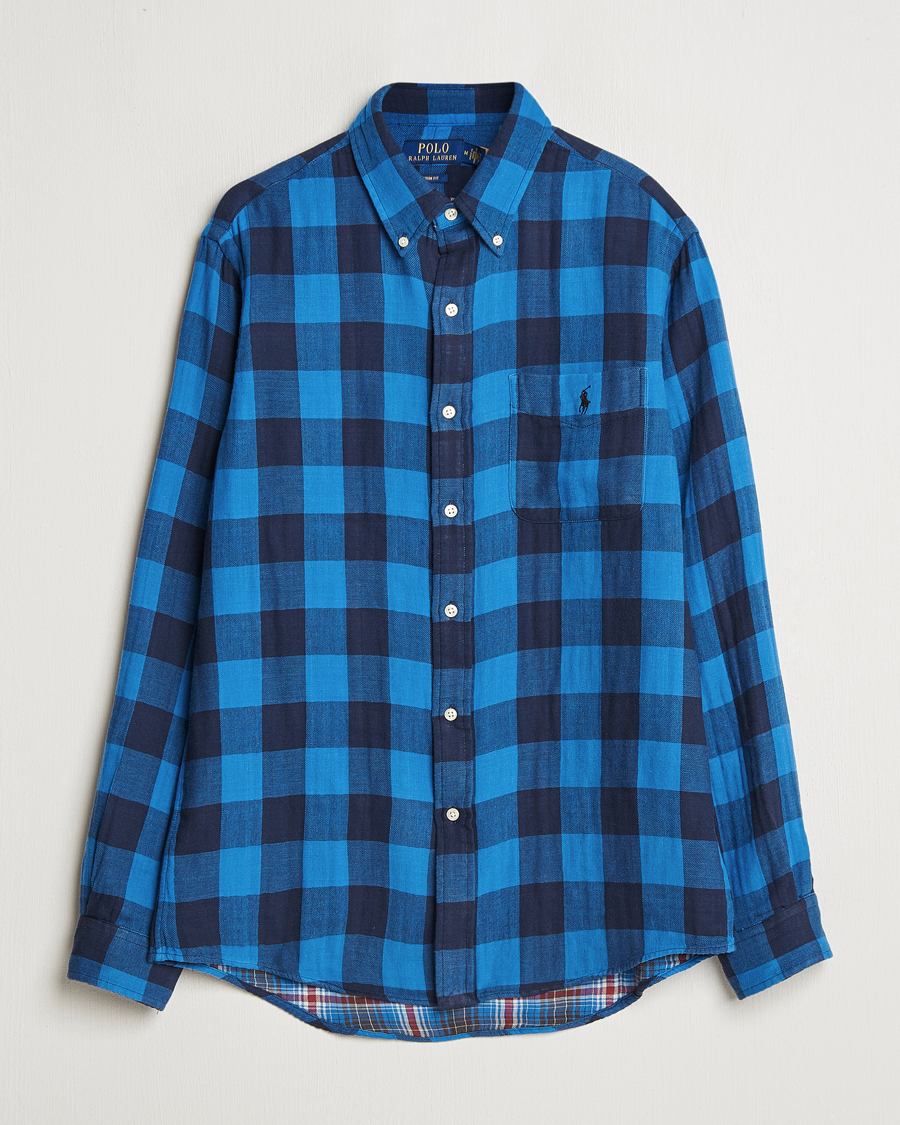 Hombres | Camisas | Polo Ralph Lauren | Double Face Custom Fit Check Shirt Royal/Black