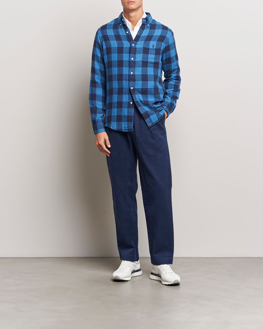 Hombres | Camisas | Polo Ralph Lauren | Double Face Custom Fit Check Shirt Royal/Black