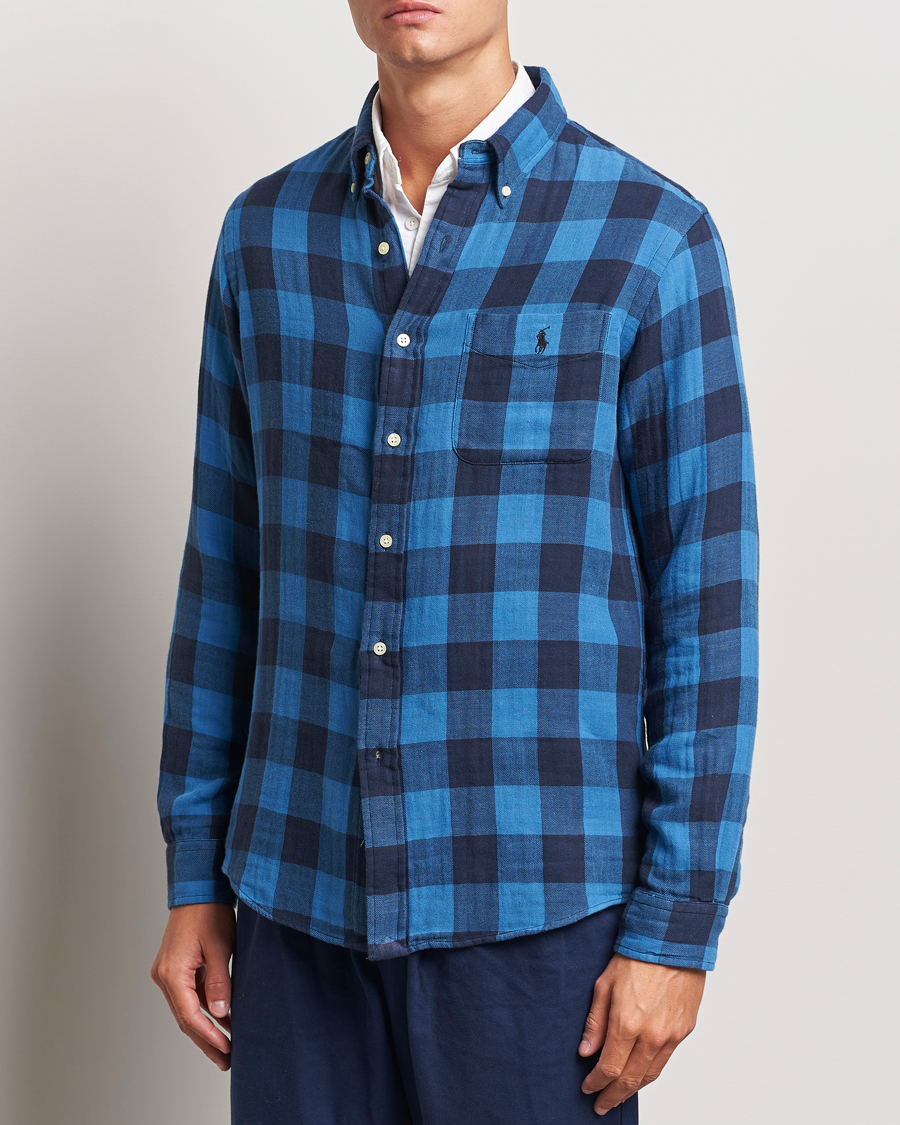Hombres | Camisas | Polo Ralph Lauren | Double Face Custom Fit Check Shirt Royal/Black