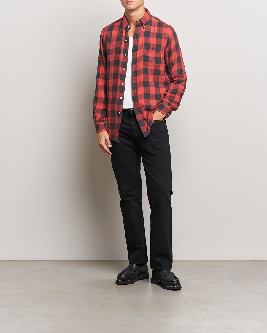 Hombres | Camisas | Polo Ralph Lauren | Double Face Custom Fit Check Shirt Red/Black
