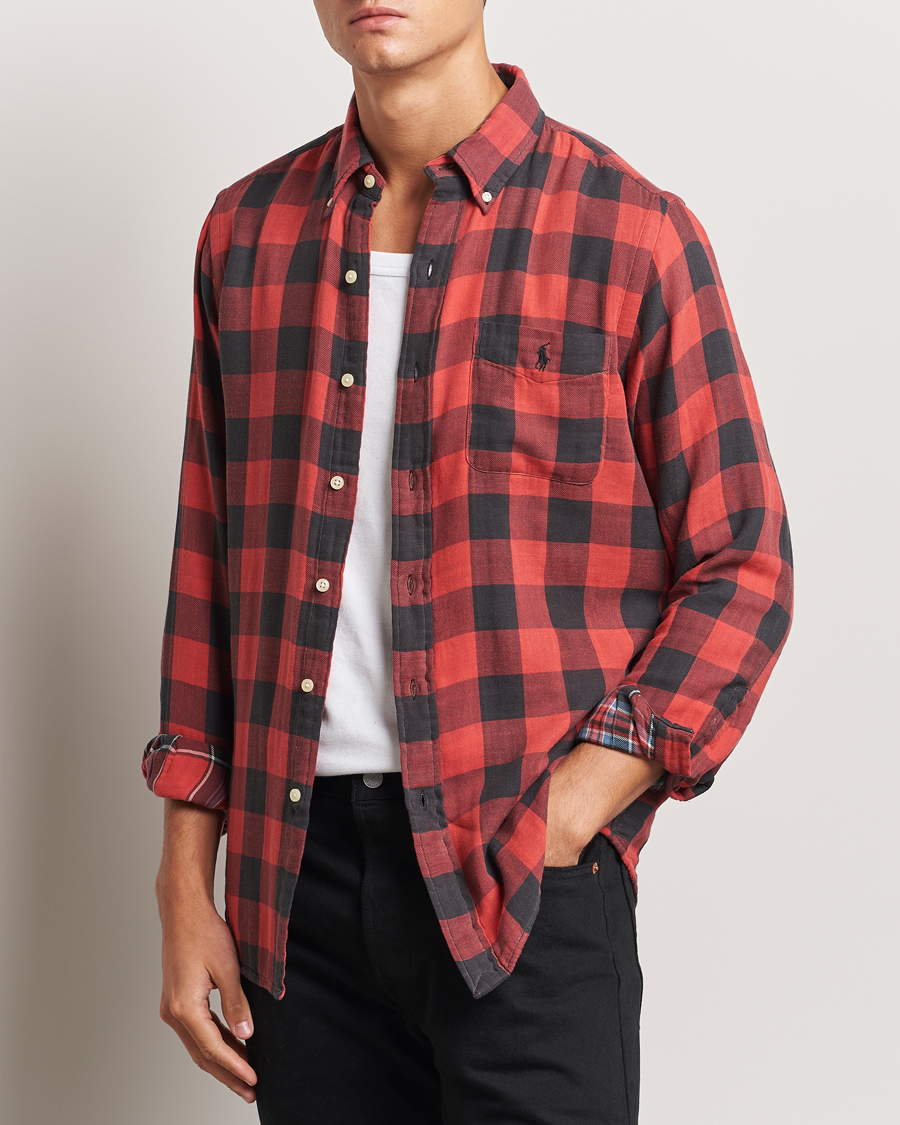 Hombres | Camisas | Polo Ralph Lauren | Double Face Custom Fit Check Shirt Red/Black