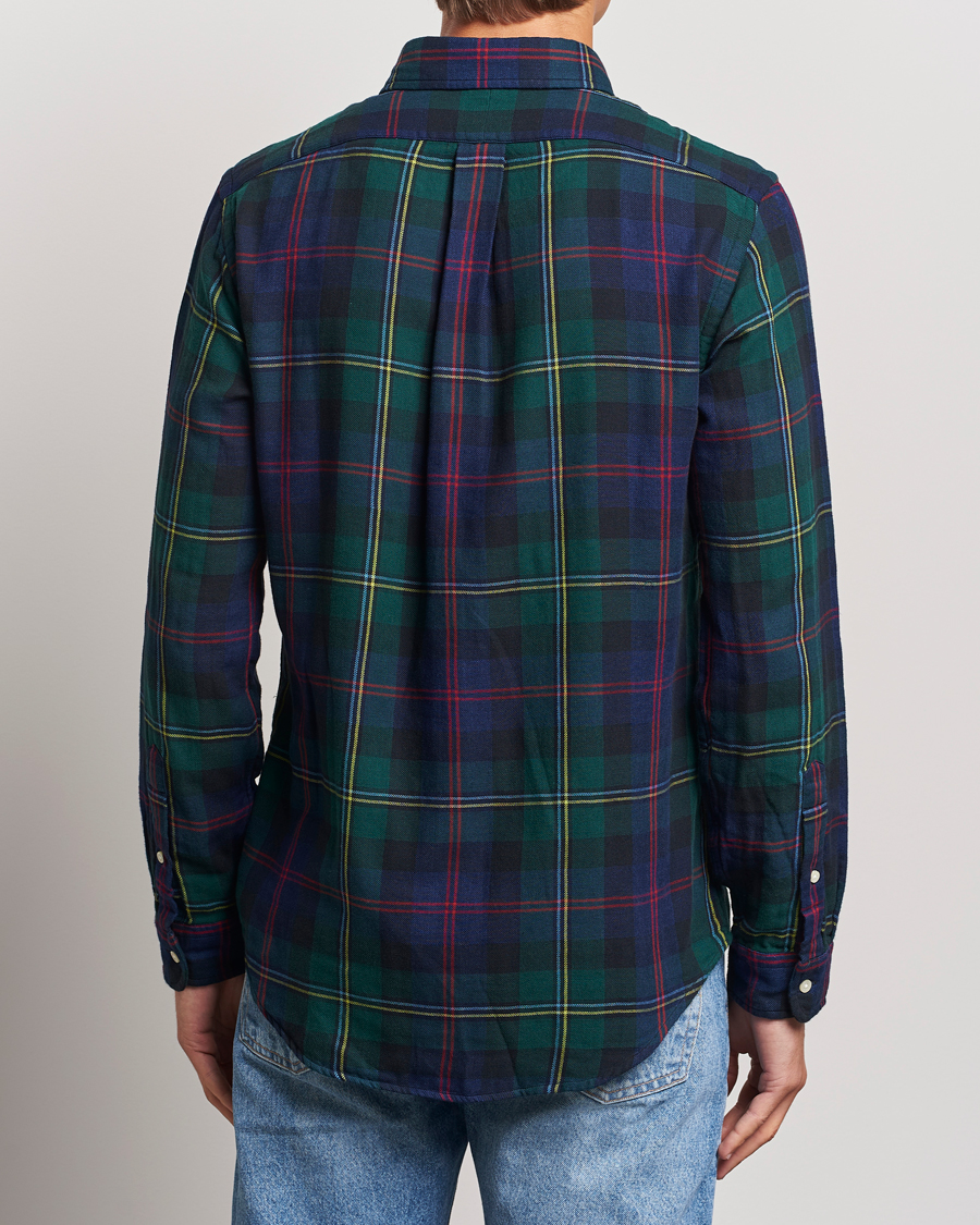 Hombres | Camisas | Polo Ralph Lauren | Custom Fit Double Faced Checked Shirt Green/Indigo