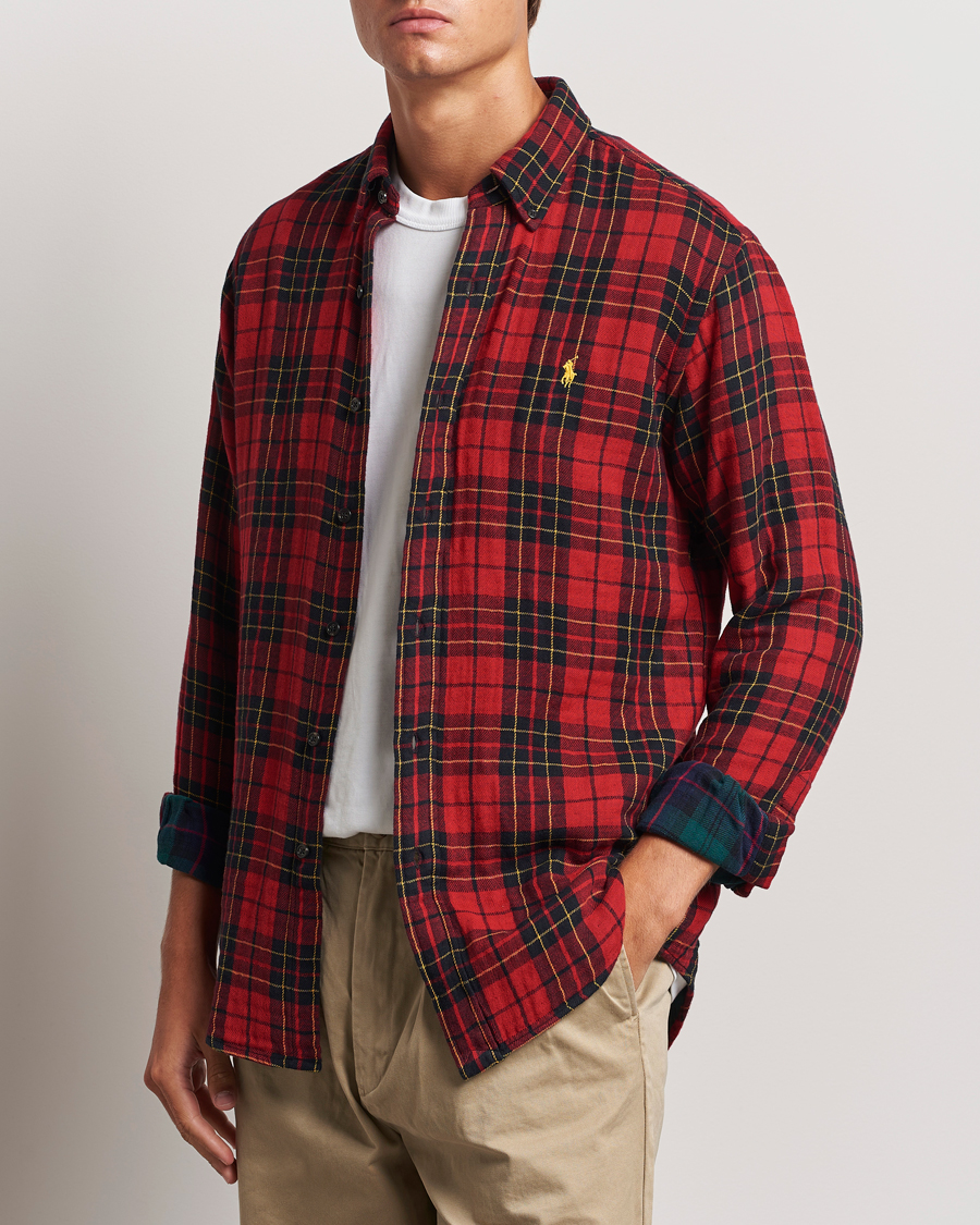 Hombres | Camisas | Polo Ralph Lauren | Custom Fit Double Faced Checked Shirt Red/Black