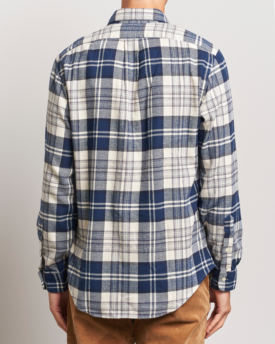 Hombres | Camisas | Polo Ralph Lauren | Custom Fit Brushed Flannel Checked Shirt Off White