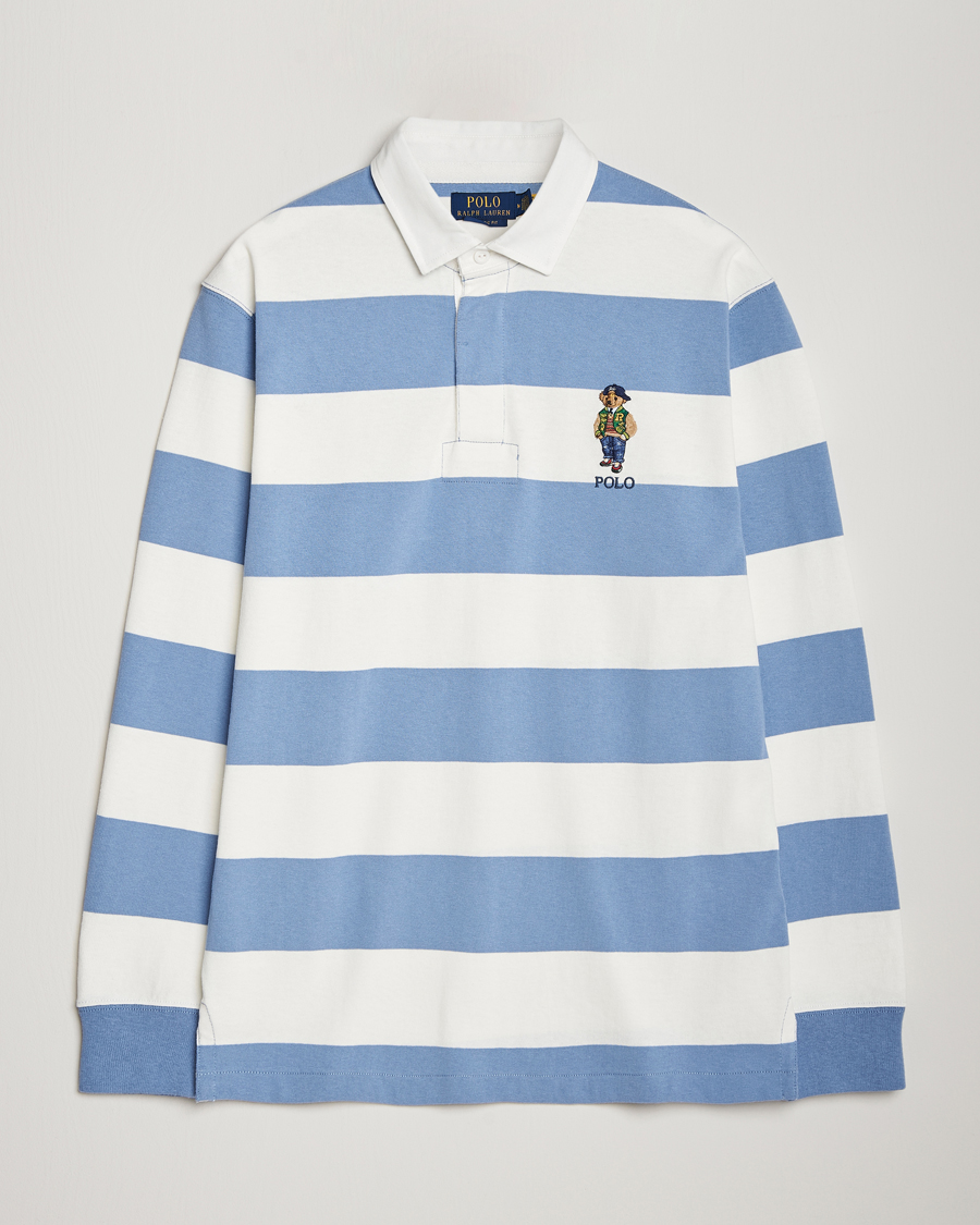 Hombres | Jerséis y prendas de punto | Polo Ralph Lauren | Striped Rugby Varsity Bear Campus Blue/White