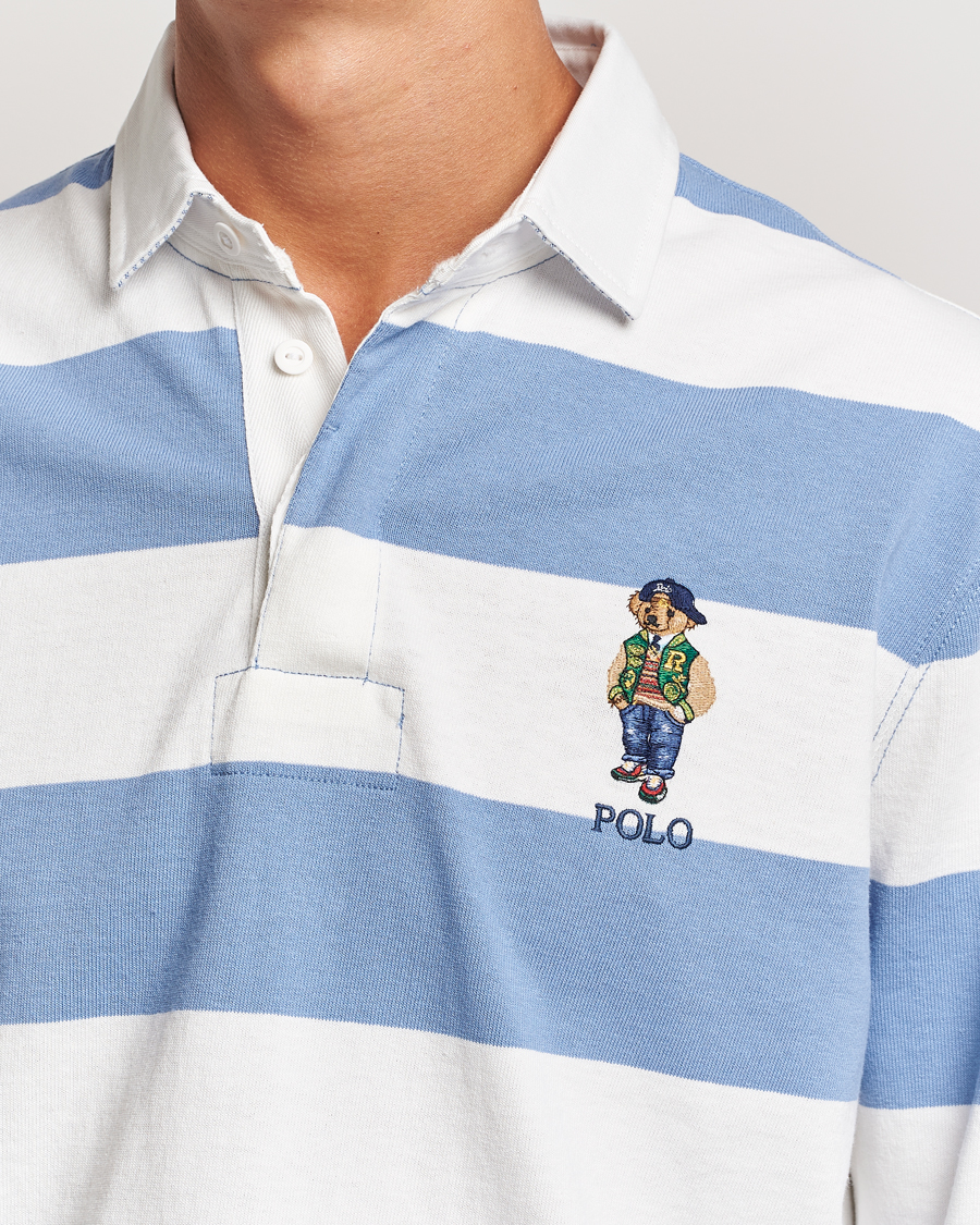 Hombres | Jerséis y prendas de punto | Polo Ralph Lauren | Striped Rugby Varsity Bear Campus Blue/White