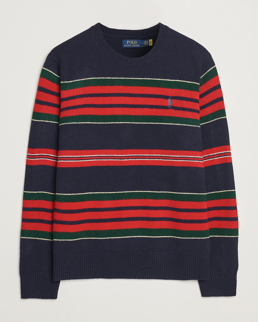 Hombres | Jerséis y prendas de punto | Polo Ralph Lauren | Wool/Cashmere Striped Sweater Hunter Navy Combo