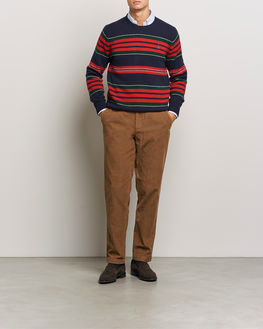 Hombres | Jerséis y prendas de punto | Polo Ralph Lauren | Wool/Cashmere Striped Sweater Hunter Navy Combo