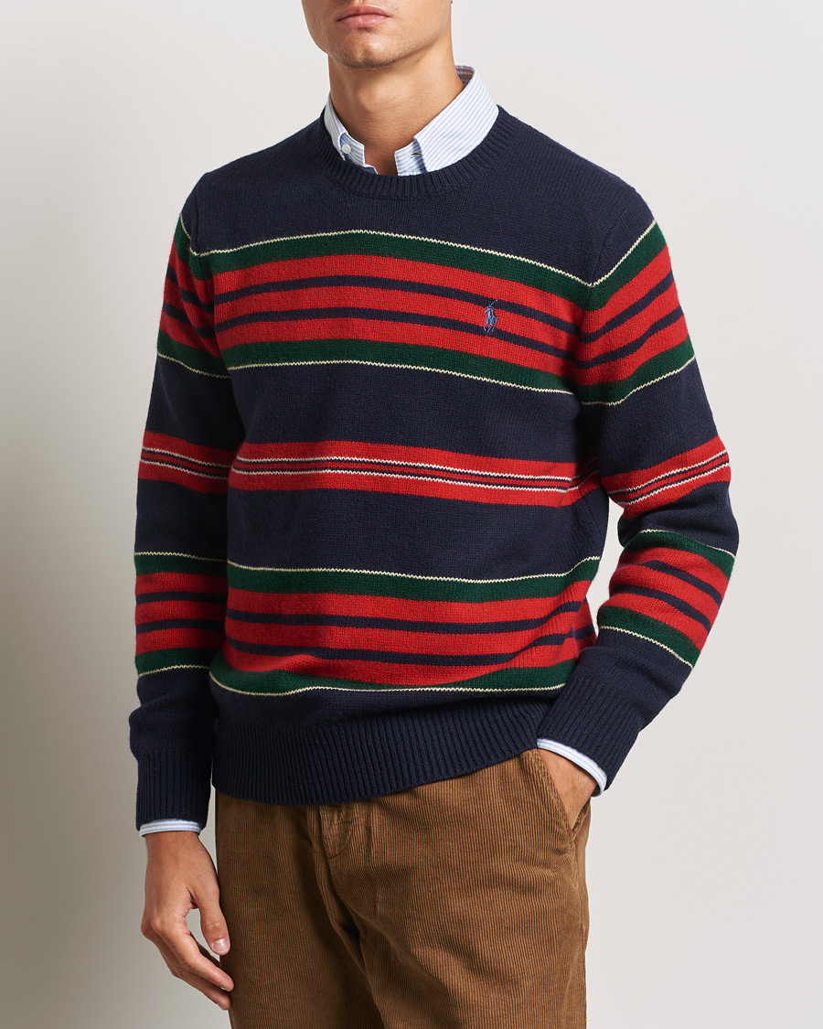 Hombres | Jerséis y prendas de punto | Polo Ralph Lauren | Wool/Cashmere Striped Sweater Hunter Navy Combo