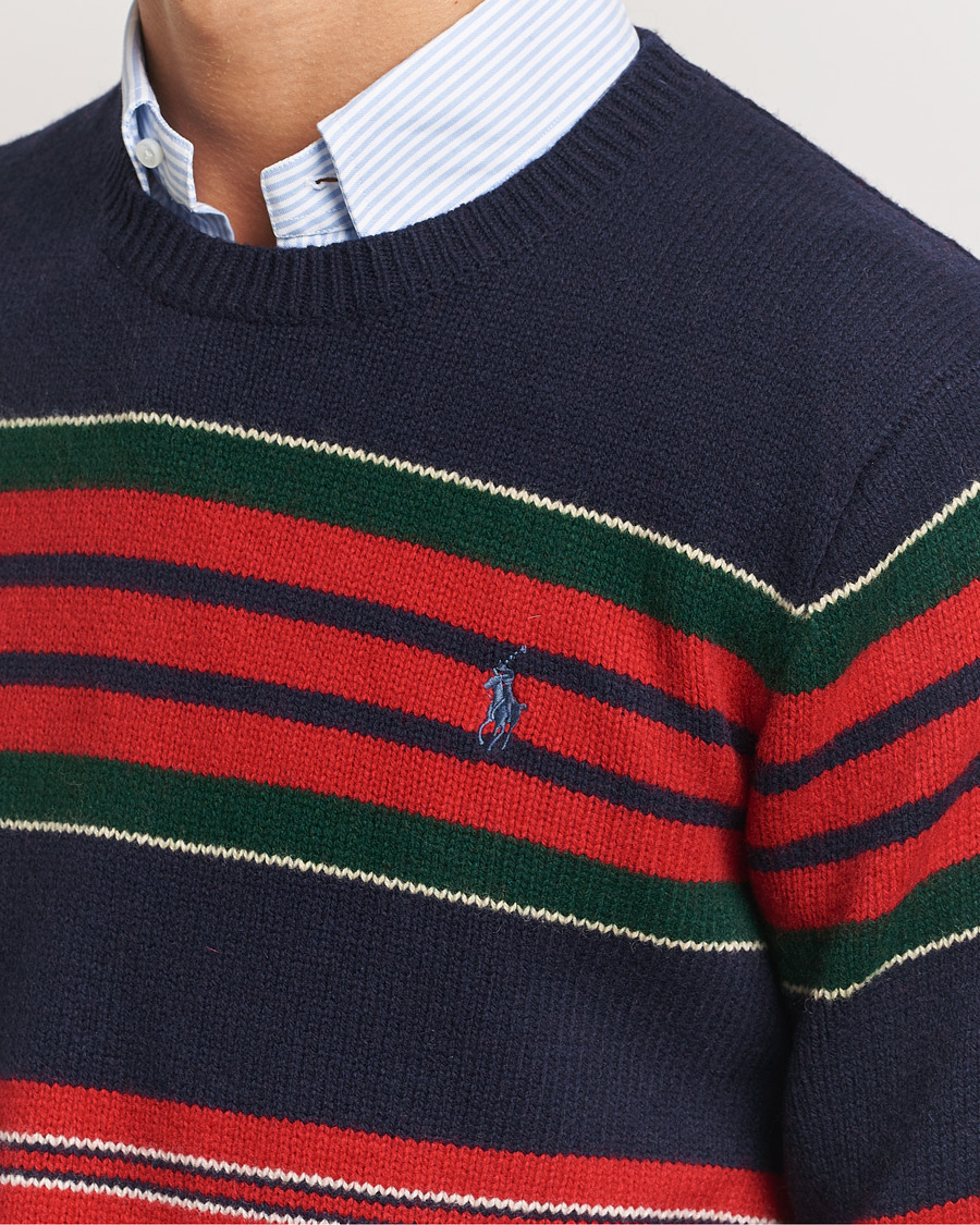 Hombres | Jerséis y prendas de punto | Polo Ralph Lauren | Wool/Cashmere Striped Sweater Hunter Navy Combo