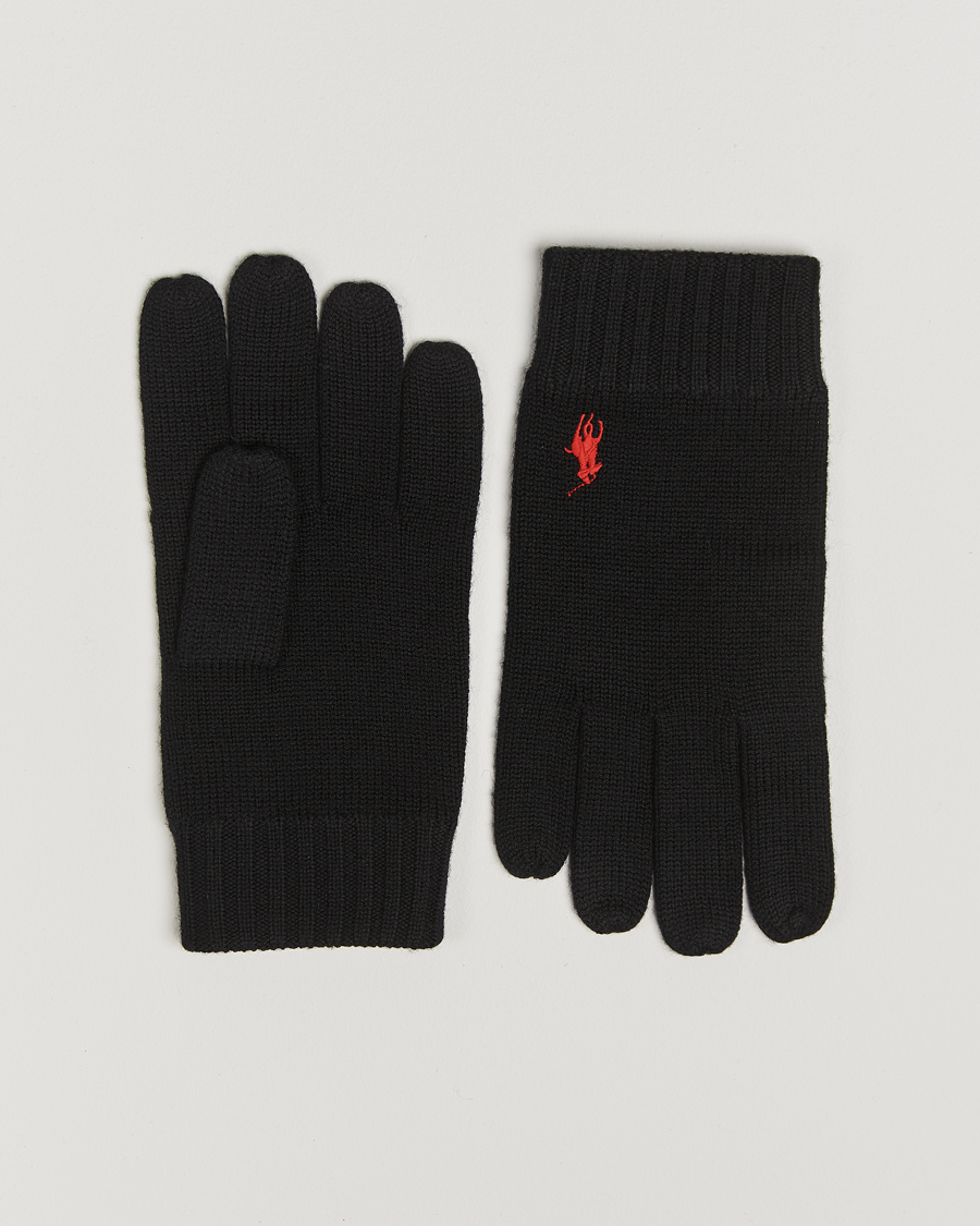 Hombres | Polo Ralph Lauren Merino Gloves Polo Black | Polo Ralph Lauren | Merino Gloves Polo Black