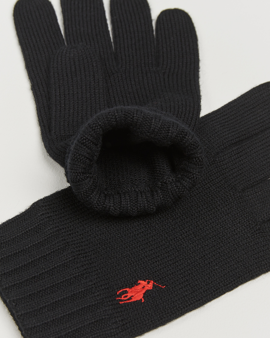 Hombres | Polo Ralph Lauren Merino Gloves Polo Black | Polo Ralph Lauren | Merino Gloves Polo Black