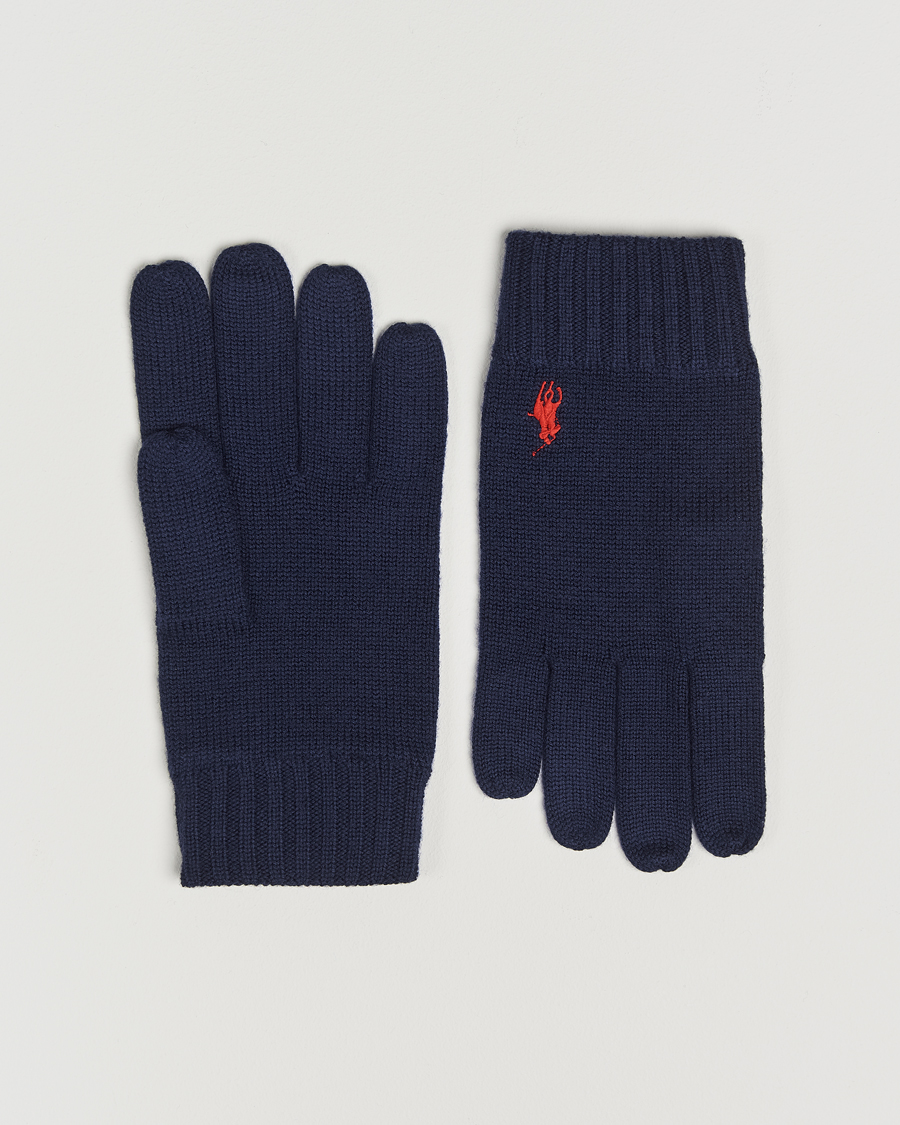 Hombres | Polo Ralph Lauren Merino Gloves Hunter Navy | Polo Ralph Lauren | Merino Gloves Hunter Navy