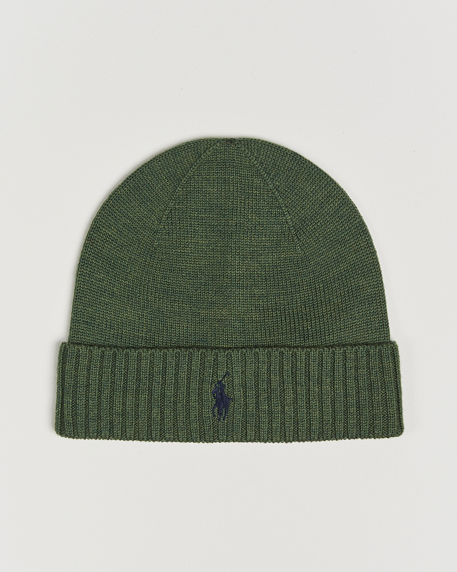 Hombres | Polo Ralph Lauren Merino Beanie Classic Olive Heather | Polo Ralph Lauren | Merino Beanie Classic Olive Heather