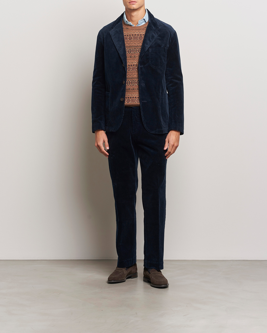 Hombres | Pantalones | Polo Ralph Lauren | Corduroy Pleated Trousers Aviator Navy