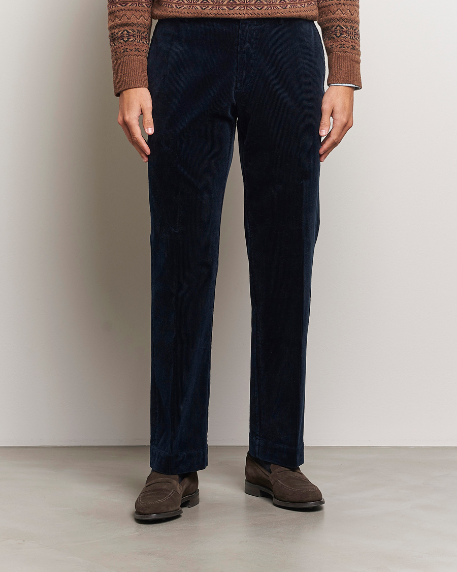 Hombres | Pantalones | Polo Ralph Lauren | Corduroy Pleated Trousers Aviator Navy
