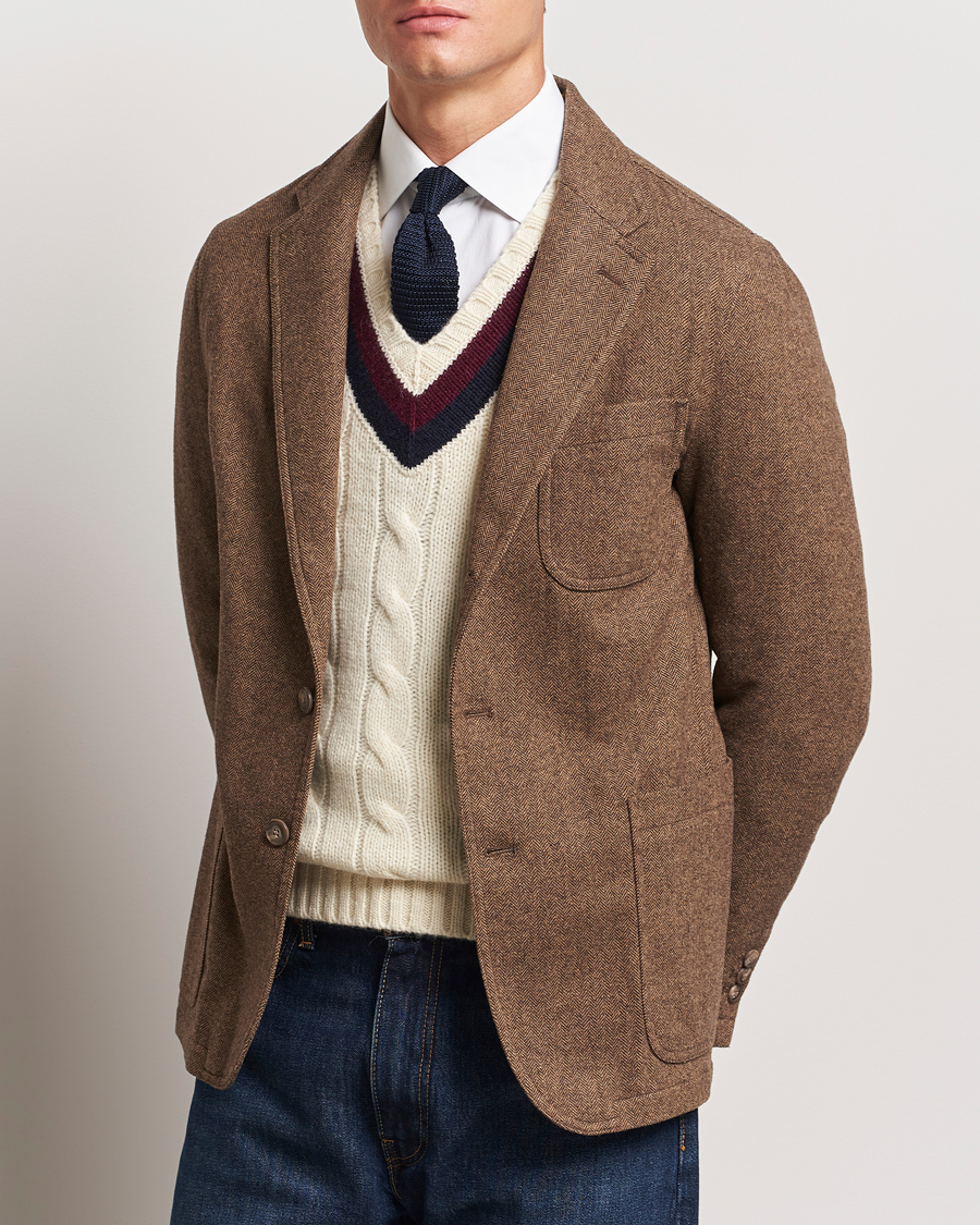 Hombres | Blazers | Polo Ralph Lauren | Classic Herringbone Sportcoat Brown/Tan