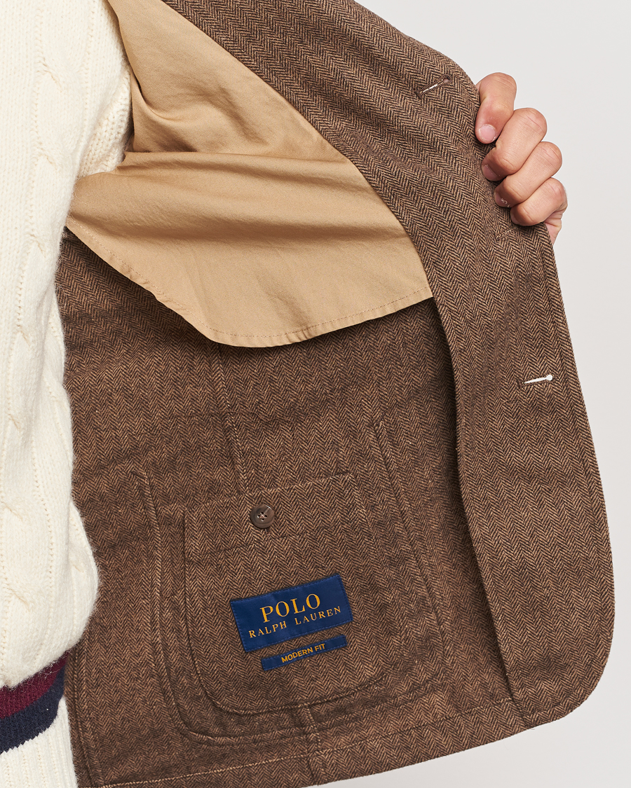 Hombres | Blazers | Polo Ralph Lauren | Classic Herringbone Sportcoat Brown/Tan