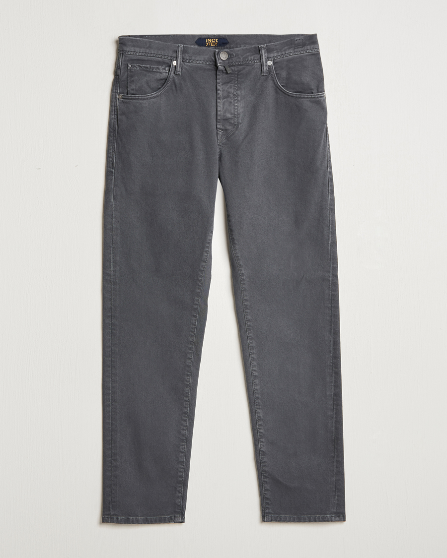 Hombres | Pantalones | Incotex | 5-Pocket Bull Denim Pants Dark Grey