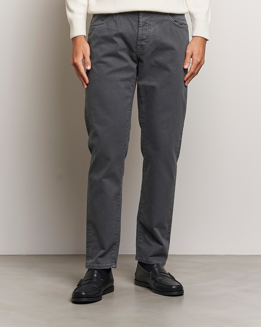 Hombres | Pantalones | Incotex | 5-Pocket Bull Denim Pants Dark Grey