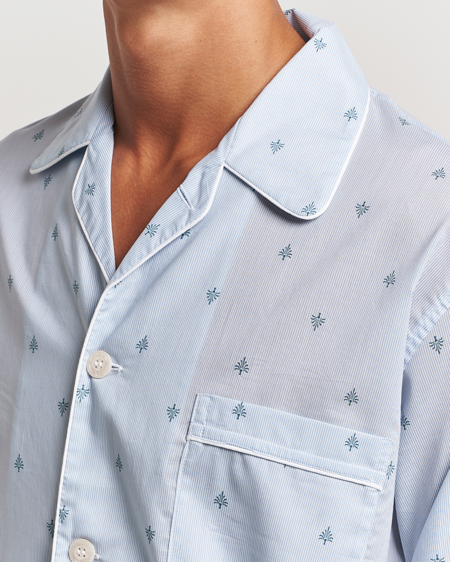 Hombres | Pijamas y batas | Derek Rose | Piped Cotton Pyjama Set Blue