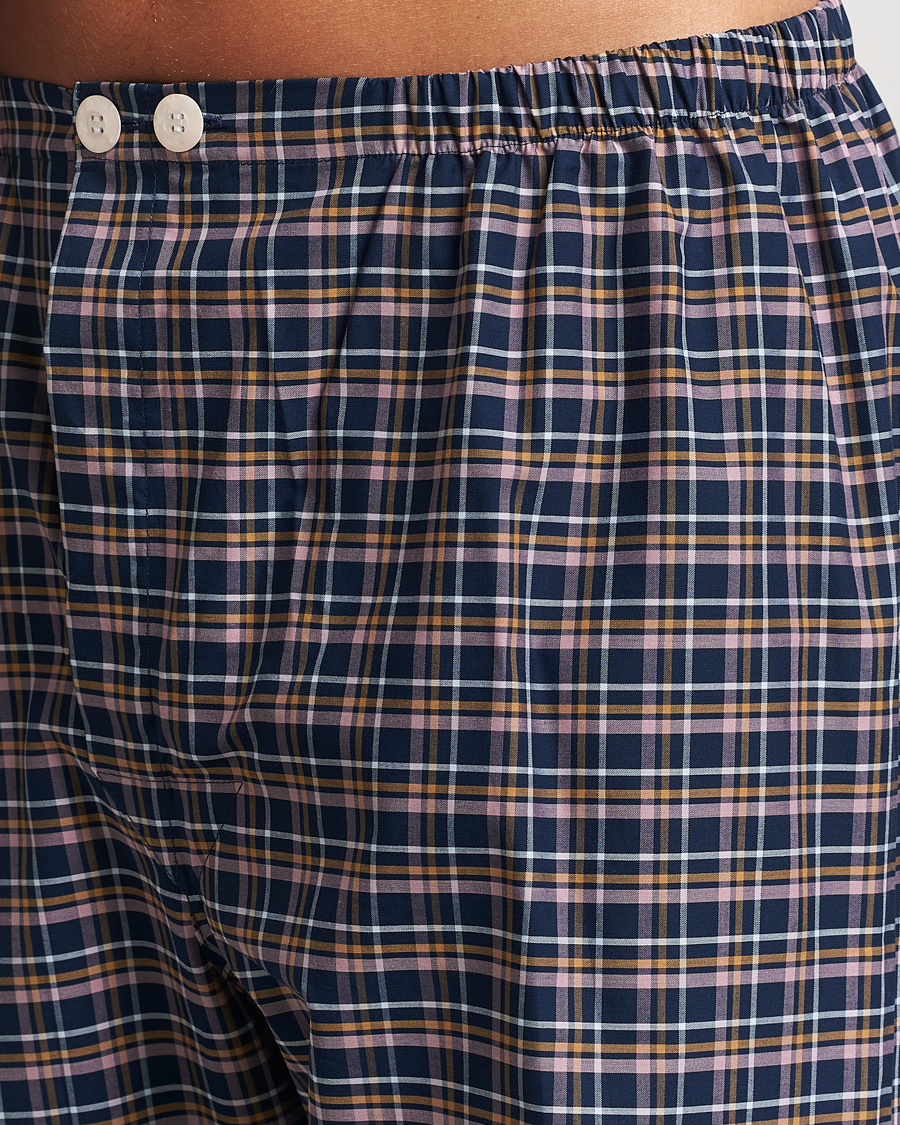 Hombres | Pijamas y batas | Derek Rose | Cotton Checked Pyjama Set Navy
