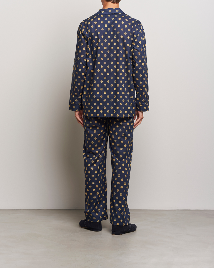 Hombres | Pijamas y batas | Derek Rose | Printed Cotton Pyjama Set Navy