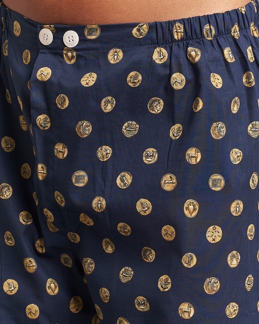 Hombres | Pijamas y batas | Derek Rose | Printed Cotton Pyjama Set Navy