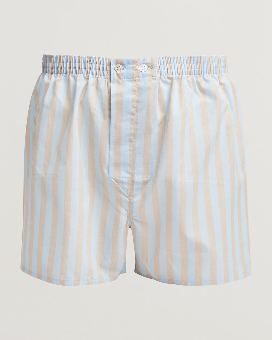 Hombres | Ropa interior y calcetines | Derek Rose | Classic Fit Woven Cotton Boxer Shorts Light Blue