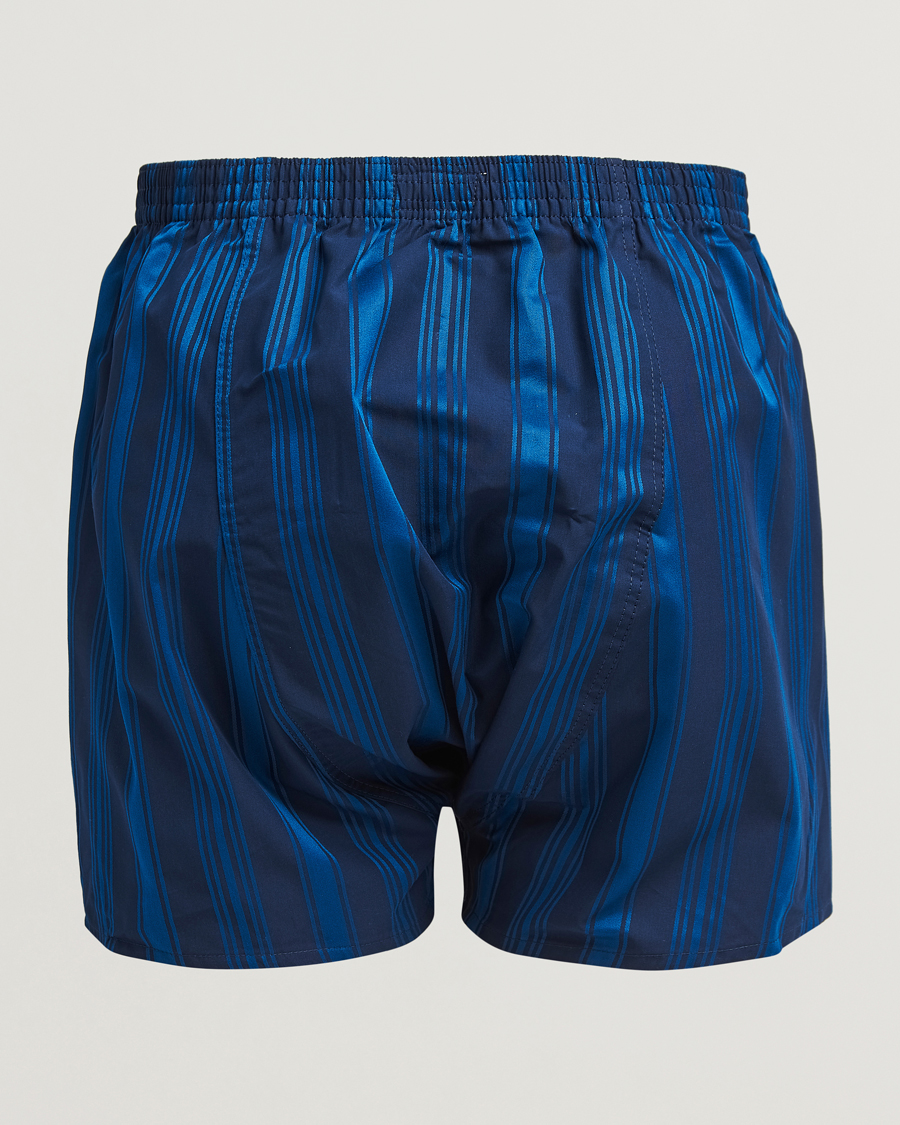 Hombres | Ropa interior y calcetines | Derek Rose | Classic Fit Woven Cotton Boxer Shorts Navy