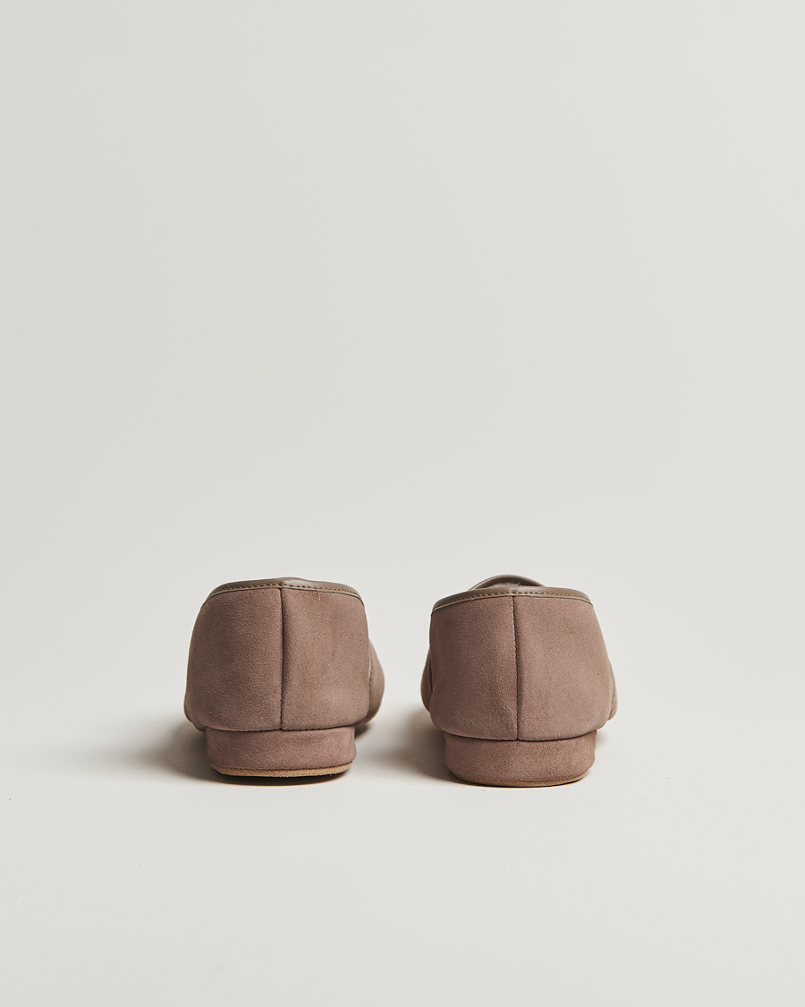 Hombres | Derek Rose Crawford Sheepskin Suede Slippers Beige | Derek Rose | Crawford Sheepskin Suede Slippers Beige