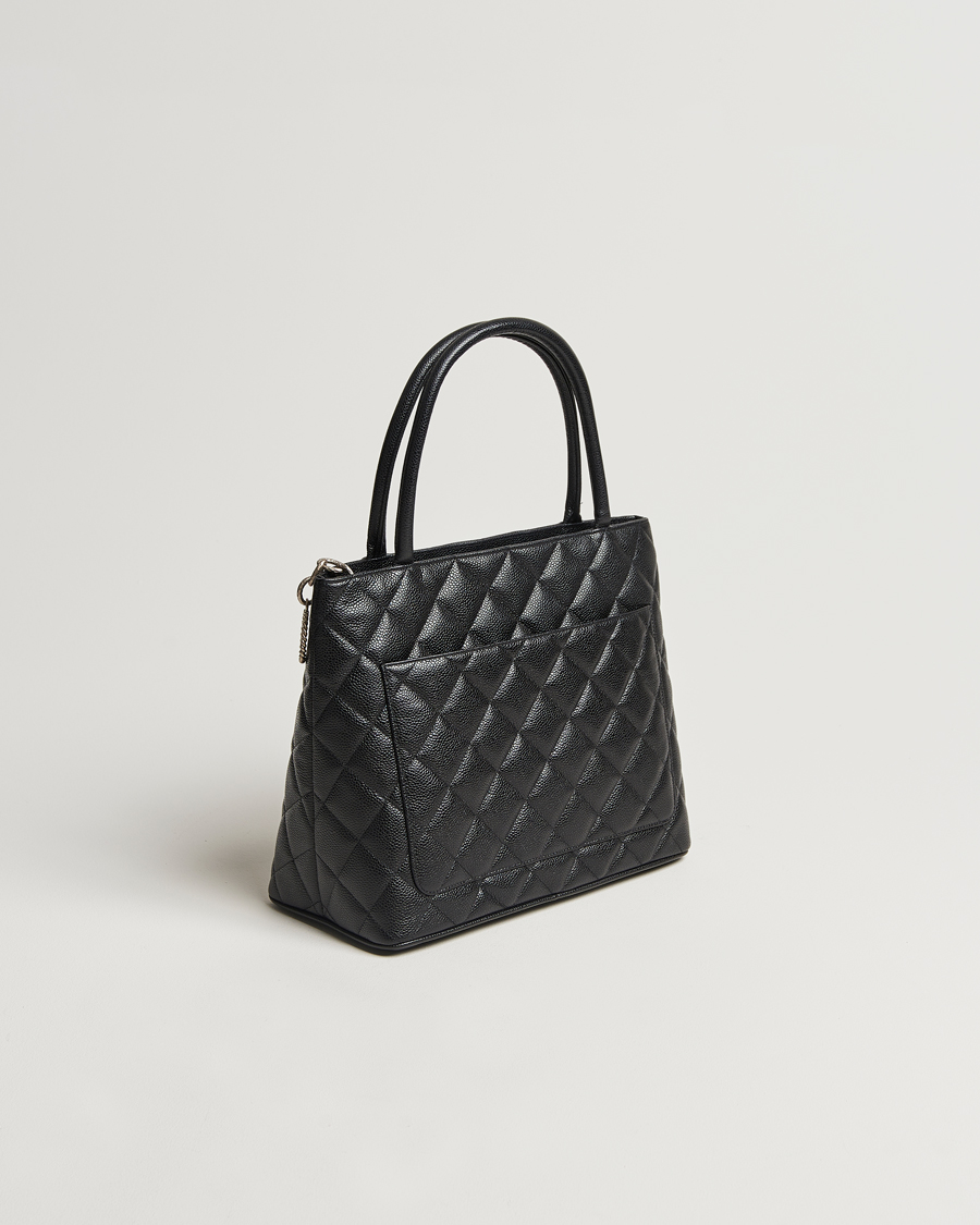 Hombres | Chanel Pre-Owned Médallion Tote Bag Black Caviar | Chanel Pre-Owned | Médallion Tote Bag Black Caviar