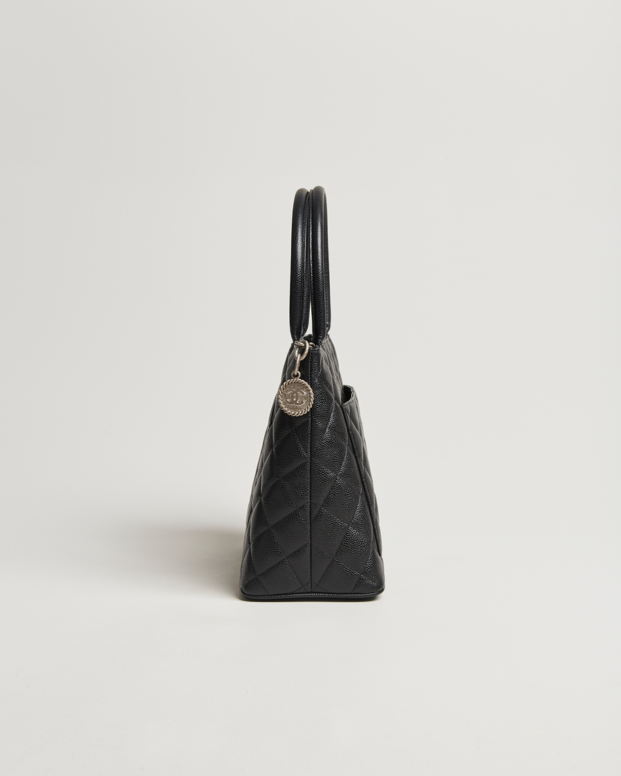 Hombres | Chanel Pre-Owned Médallion Tote Bag Black Caviar | Chanel Pre-Owned | Médallion Tote Bag Black Caviar