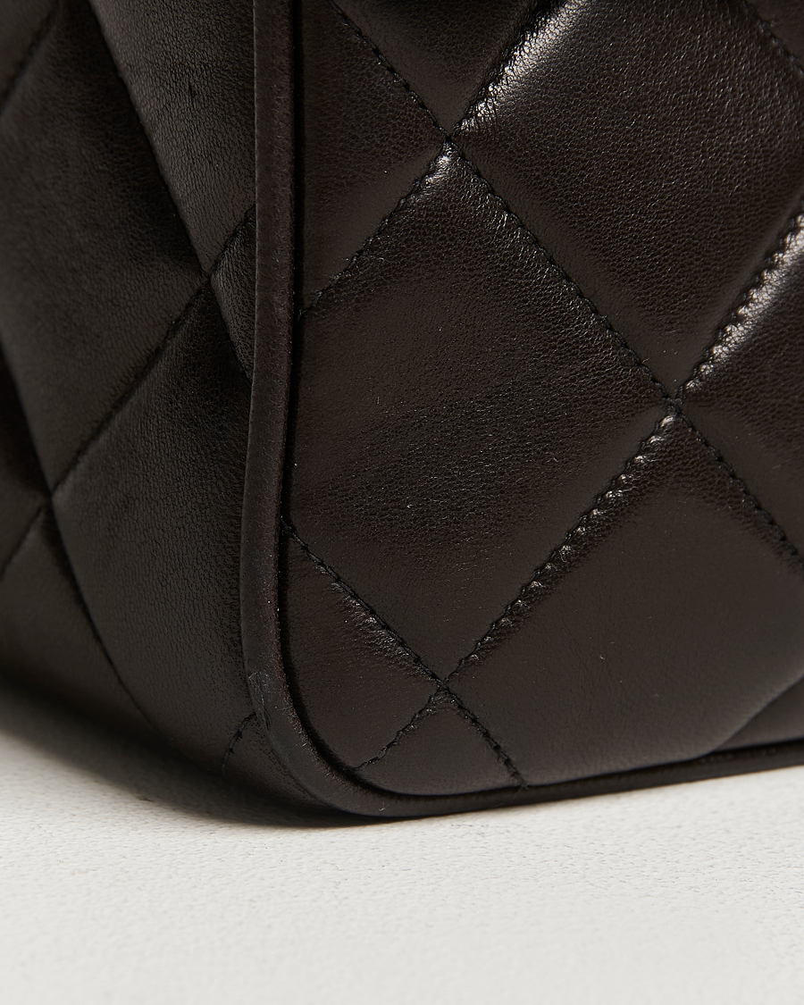 Hombres | Chanel Pre-Owned Tassel Flap Shoulder Bag Black Lambskin | Chanel Pre-Owned | Tassel Flap Shoulder Bag Black Lambskin