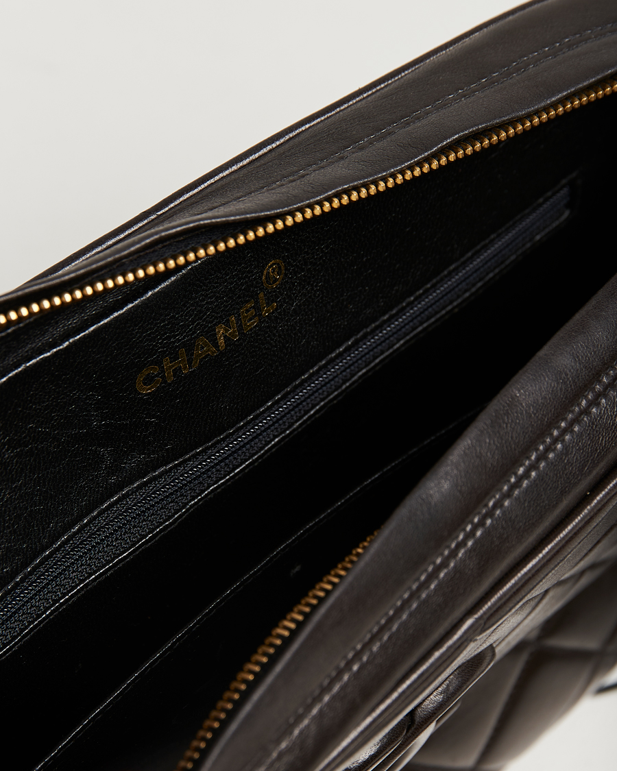 Hombres | Chanel Pre-Owned Tassel Flap Shoulder Bag Black Lambskin | Chanel Pre-Owned | Tassel Flap Shoulder Bag Black Lambskin