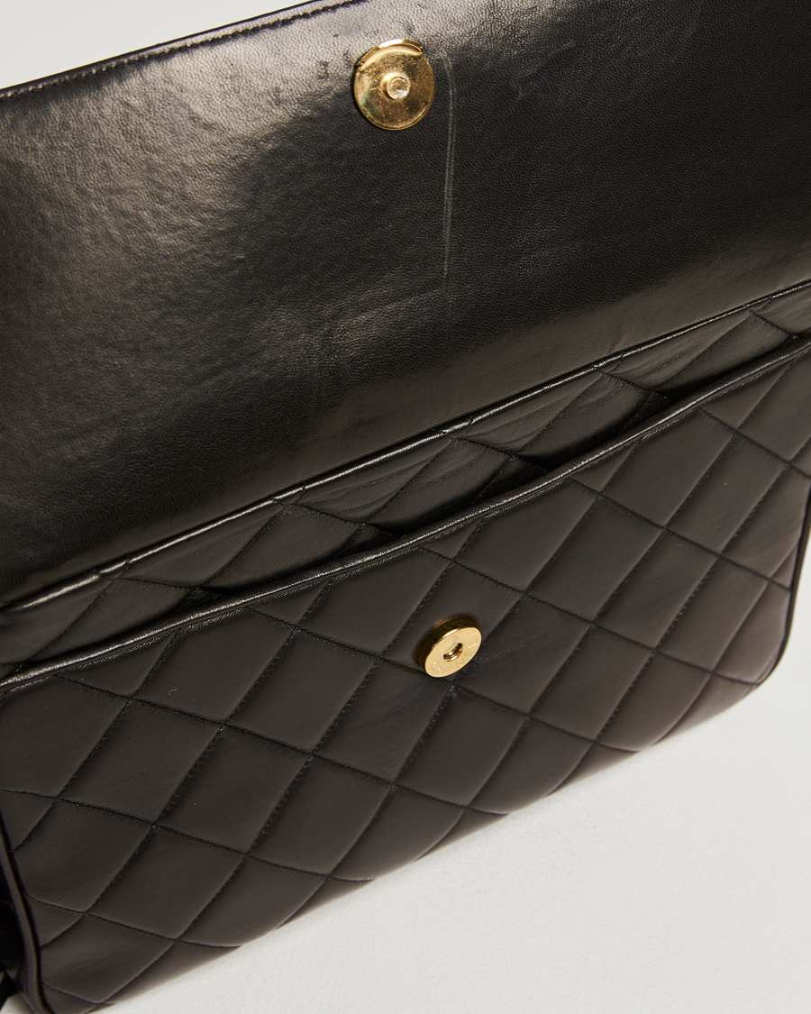 Hombres | Chanel Pre-Owned Tassel Flap Shoulder Bag Black Lambskin | Chanel Pre-Owned | Tassel Flap Shoulder Bag Black Lambskin