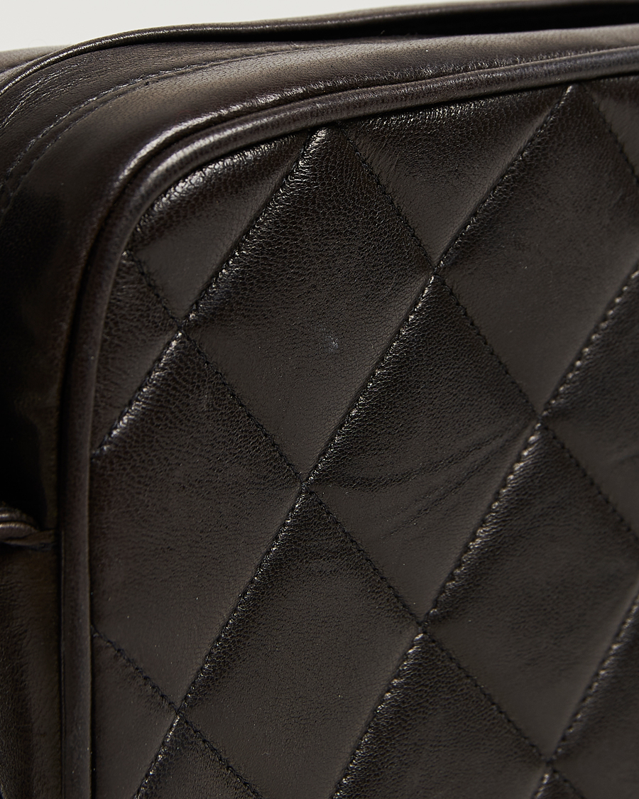 Hombres | Chanel Pre-Owned Tassel Flap Shoulder Bag Black Lambskin | Chanel Pre-Owned | Tassel Flap Shoulder Bag Black Lambskin