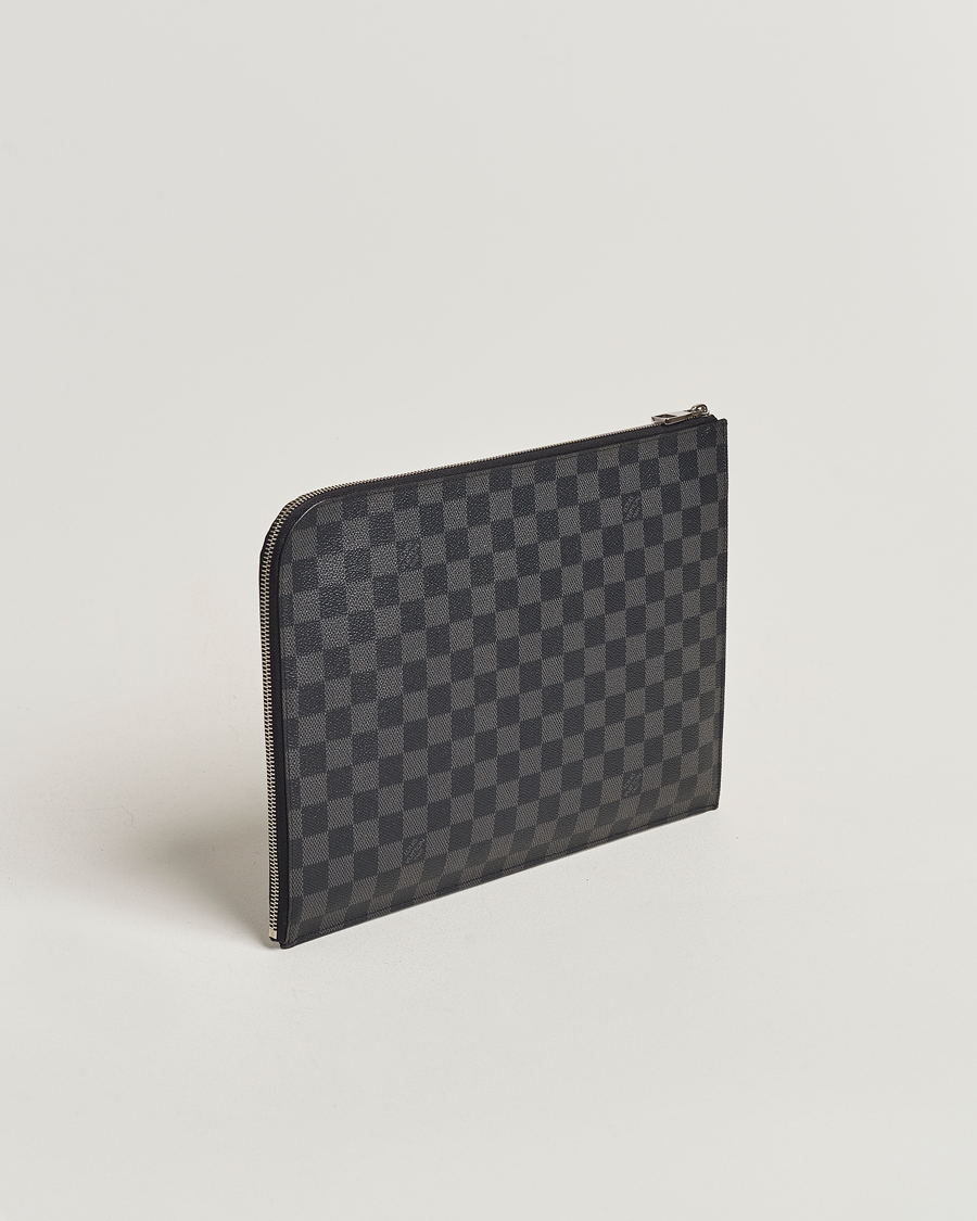 Hombres | Louis Vuitton Pre-Owned Poche Joule GM Clutch Bag Damier Graphite | Louis Vuitton Pre-Owned | Poche Joule GM Clutch Bag Damier Graphite