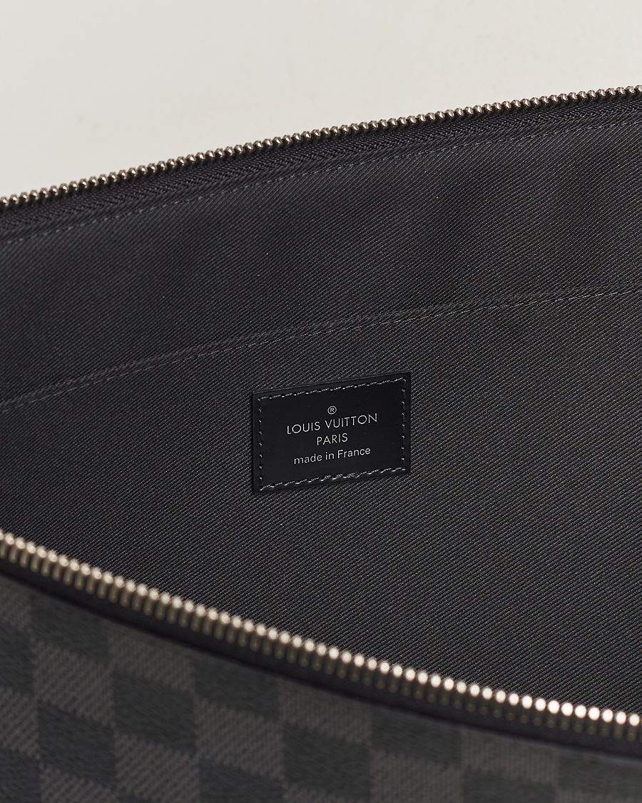 Hombres | Louis Vuitton Pre-Owned Poche Joule GM Clutch Bag Damier Graphite | Louis Vuitton Pre-Owned | Poche Joule GM Clutch Bag Damier Graphite